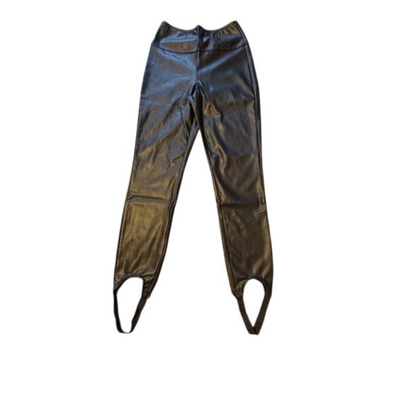 WeWoreWhat Pants - We Wore What Vegan Leather Stirrup Leggings in Black – NWT Size XS